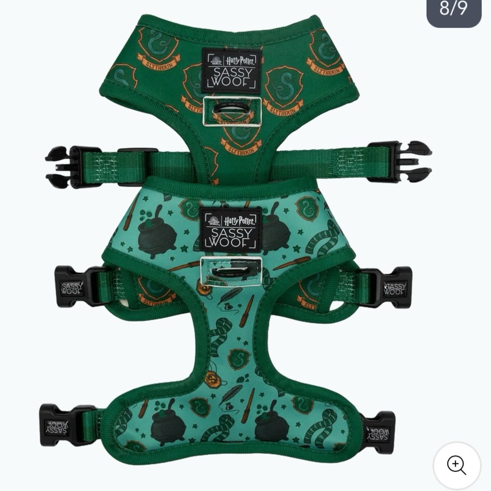NWT Sassy Woof Reversible Dog Harness (Slytherin)